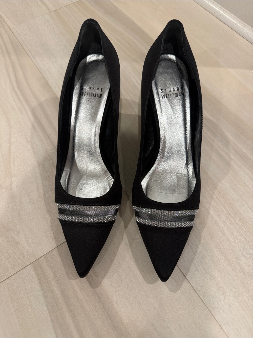 Stuart Weitzman Black Pointed Toe Pumps